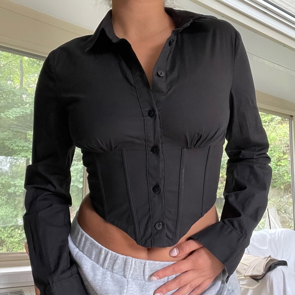 Bershka corset button up top, size S - Picture 2 of 3